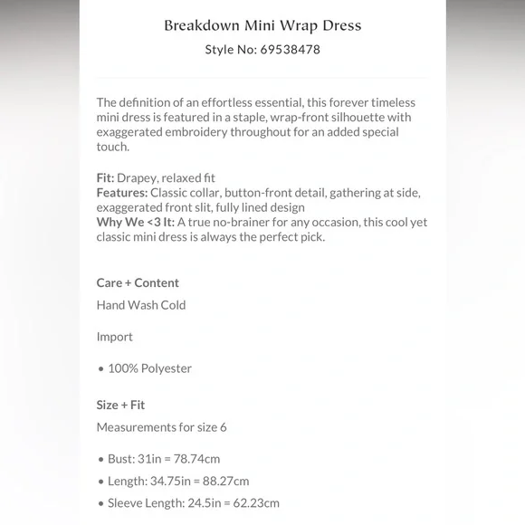 NWOT free people breakdown mini wrap dress sz 2 - Picture 8 of 8